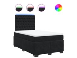 Cama Boxspring com Colchão 120x190 Cm Veludo Preto MAISON EXCLUSIVE