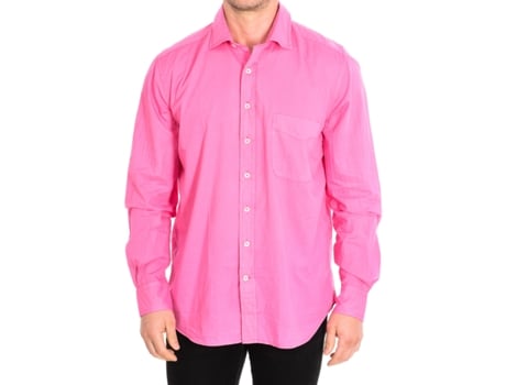 Camisa de Homem CAFE COTON Longa Algodão Rosa (L)
