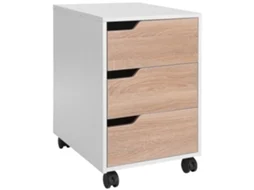 Bloco De Gaveta Mdf Cor Madeira E Branco 40x50x57,5 Cm Homcom