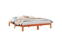 Vidaxl Cama Sem Colchão 160x200 Cm Madeira Pinho Maciço Castanho-mel
