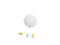 Aplique Led Redondo Doko Com Sensor De Movimento 15w 4200k Branco Gsc
