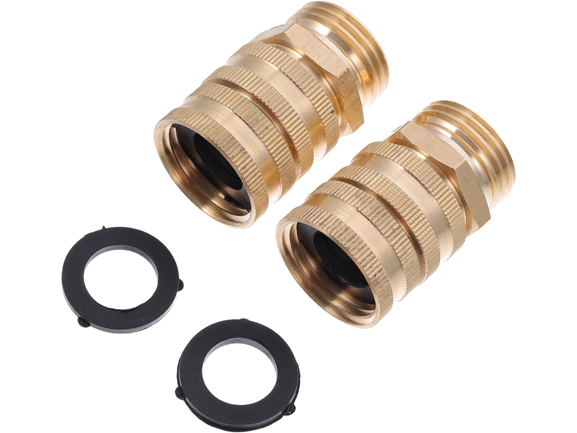 Conjunto De 2 Adaptadores Mangueira Jardim Em Latão 3/4 Polegadas -