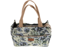 Bolsa Feminina Tipo Sacola Com Zíper, Bolsa Versátil Com Bolso Interno, Estampa Floral.