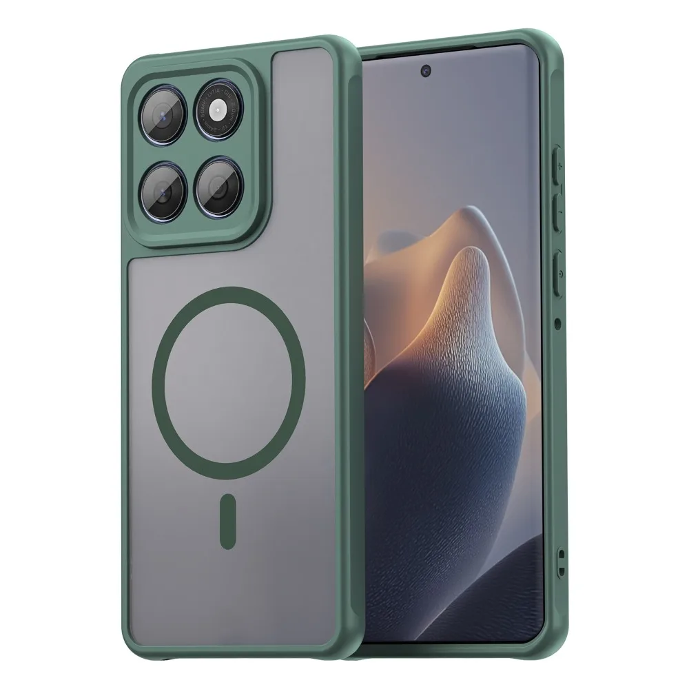 Capa Protetora Magnética Transparente Fosca À Prova De Choque (verde, Motorola Edge 70 Fusion) Para Motorola