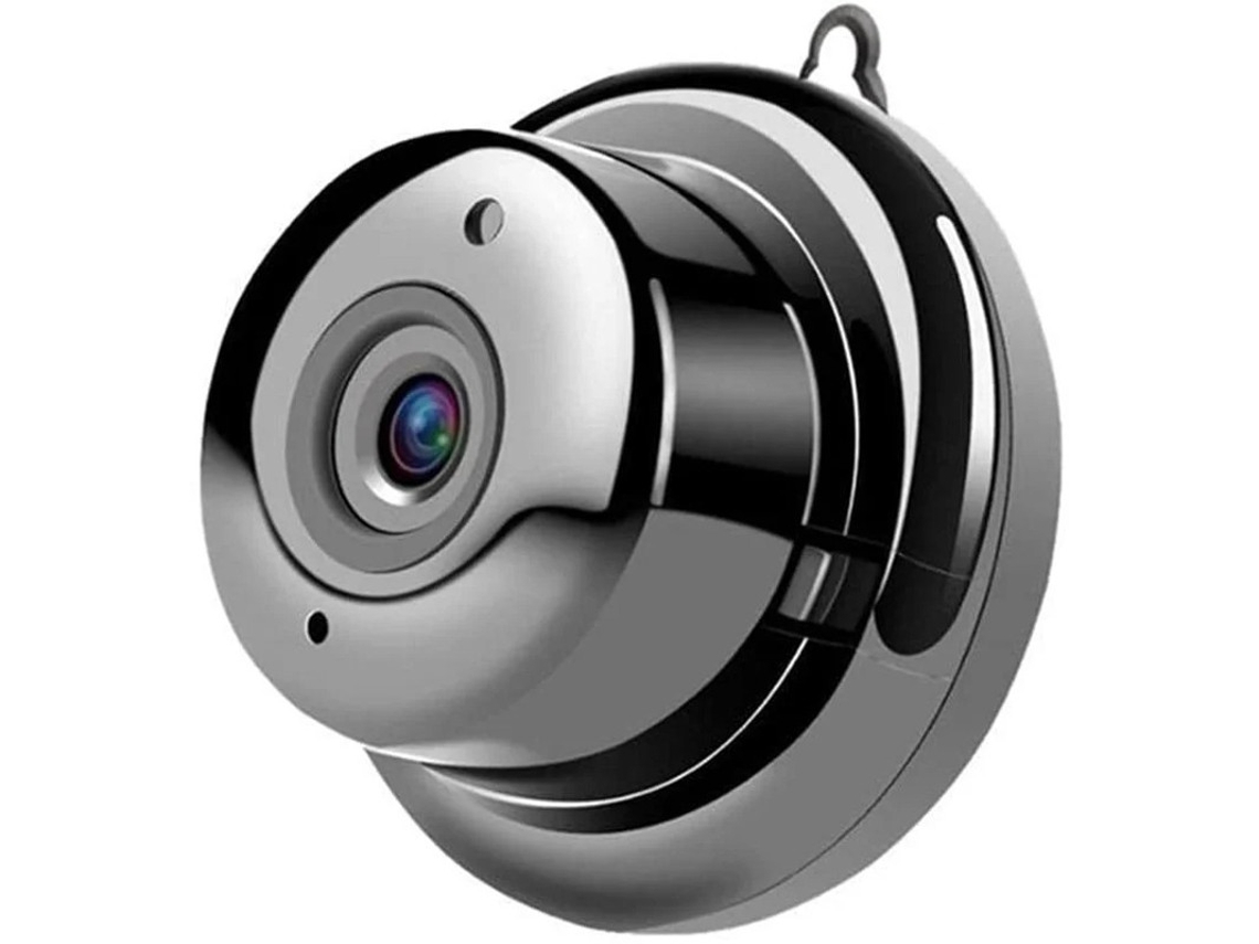 Mini câmera espiã V380 IP Wifi 1080p HD com detecção de movimento para casa, escritório, hotel, preta.