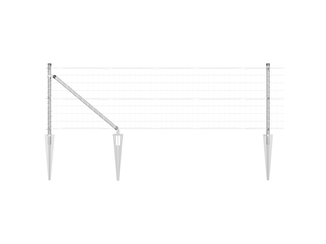 Conjunto 1 Cerca Externa Vidaxl Prateado Aço (25 X 0,8 M)