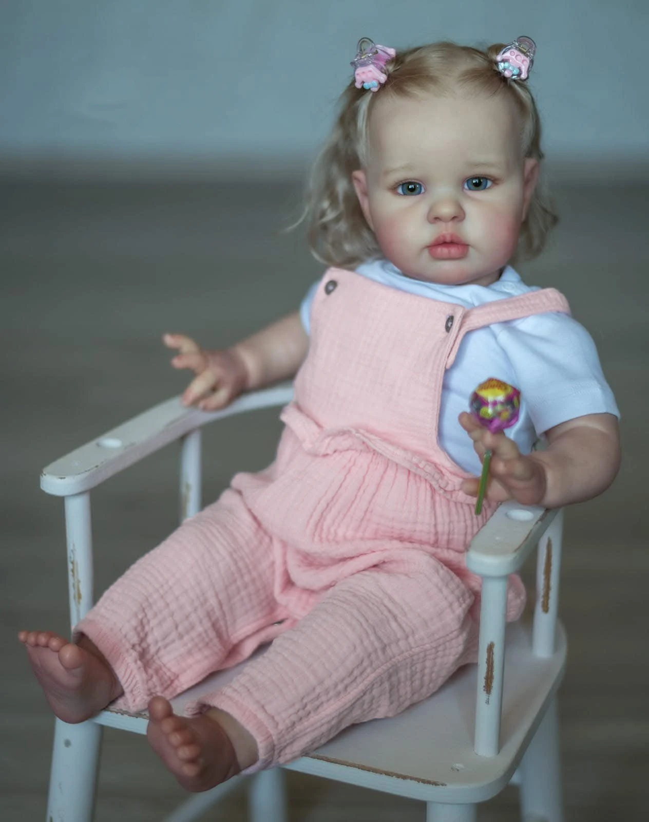 (rosa) Boneca Realista De 60 Cm, Macia Ao Toque, Boneca Com Pele Artificial Em 3d, Transplante Capilar Feito À Mão.