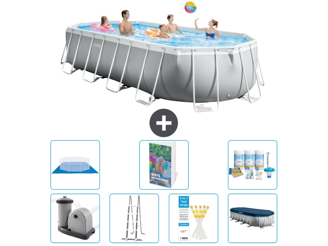 Intex Piscina Prism Frame Oval - 610x305x122 Cm - 8-peças S599
