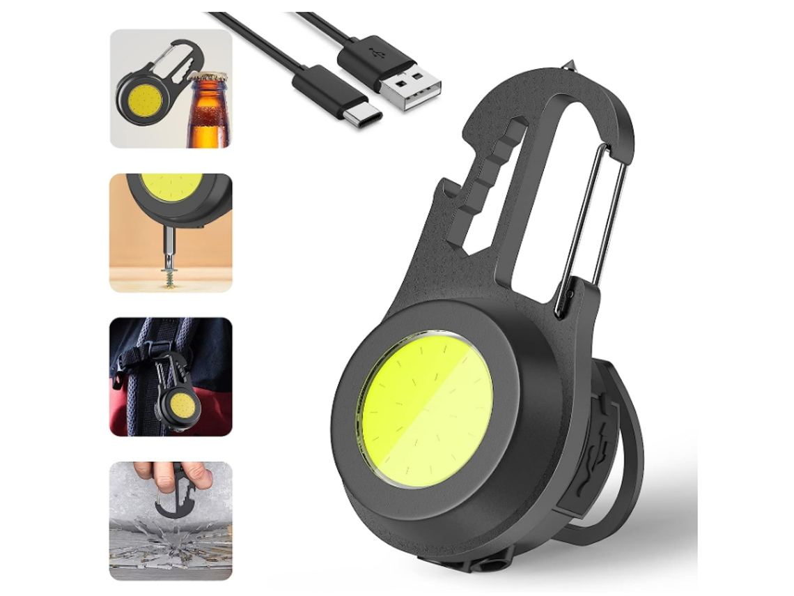 Mini Lanterna Cob Lanterna Pequena 800 Lumen Luz Recarregável Chaveiro Lanterna Portátil Pocket Light Suporte Dobrável Lanterna Magnética (p