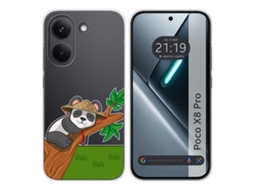 Capa Tumundosmartphone De Silicone Transparente Para Xiaomi Poco X8 Pro 5g Com Estampa De Panda