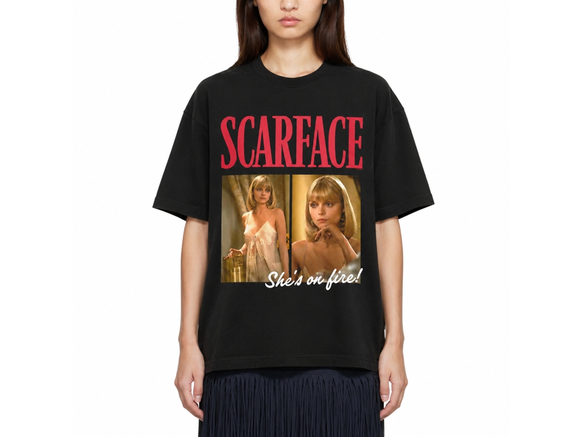 Rockinstone Scarface On Fire Graphic T-shirt Size:xxl
