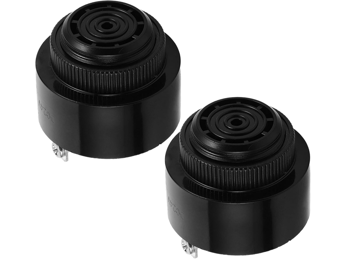 2 Buzzer De Alarme Sonoro Eletrônico Sfm380 12v/24v Contínuo De Plástico