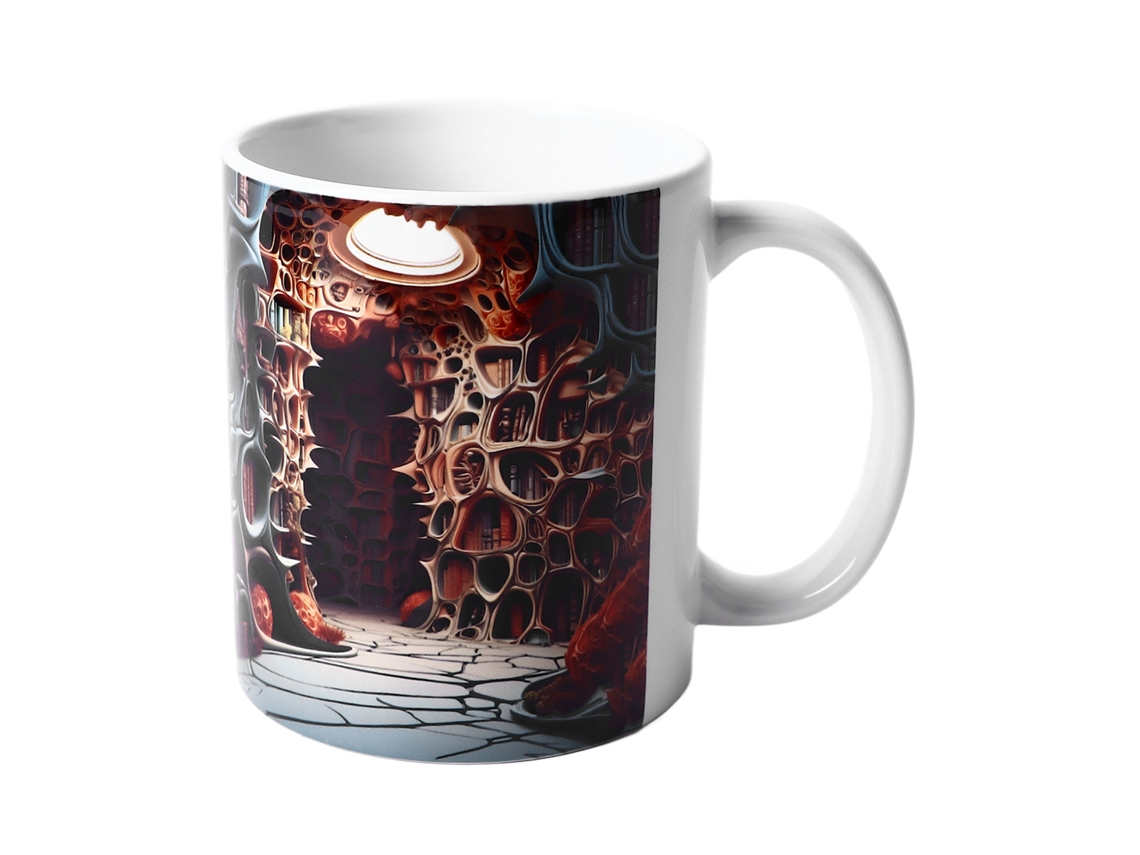 Caneca Cerâmica 3d Efeito Espacial com Alça Design
