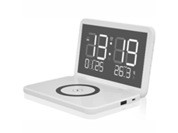 Despertador Com Carregador Sem Fio, Despertador Eletrônico Multifuncional Com Calendário E Temperatura, Com Espelho Cosmético Slowmoose
