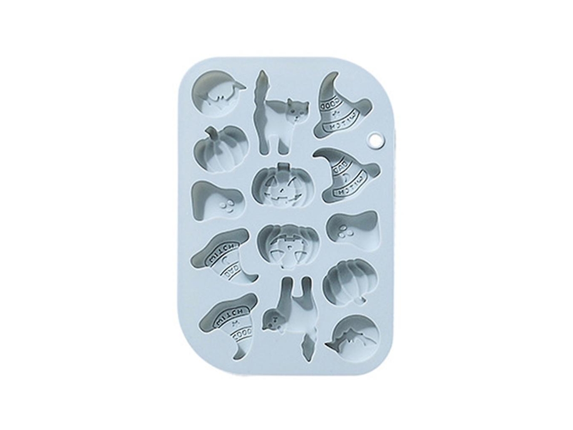 Molde De Silicone De Gato, Abóbora E Morcego Para Decorar Bolos, Cupcakes E Chocolate - Forma De Bakeware Azul