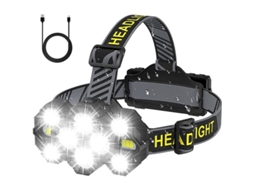 Lanterna Frontal Recarregável 22000 Lumens 10 Leds 10 Modos À Prova D'água para Camping Pesca Ciclismo