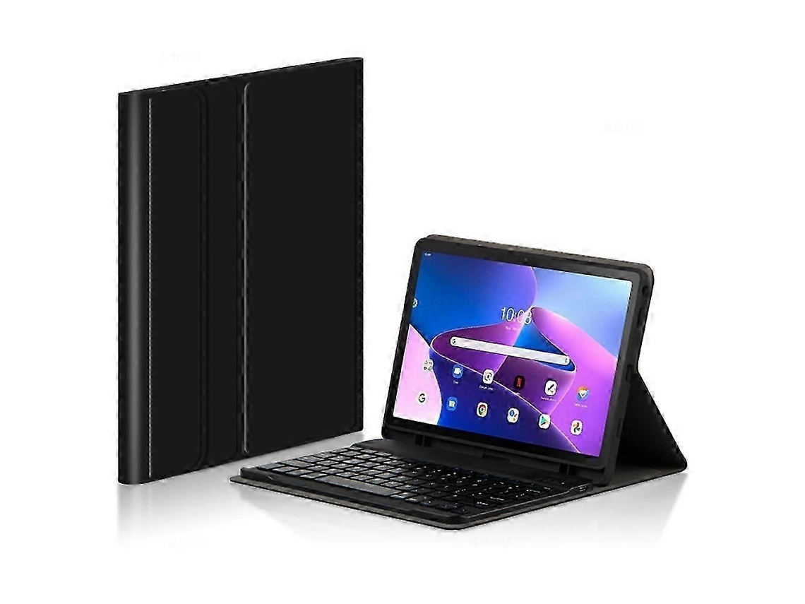 Capa Com Teclado Bluetooth Em Pu Compatível Com Lenovo Tab M10 Plus (3 Geração) Stan-perfet, Destacável, Magnética
