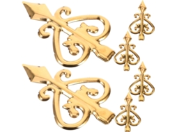 Conjunto De 6 Peças Decorativas Para Cerca Em Liga De Alumínio Com Ponteiras Douradas.
