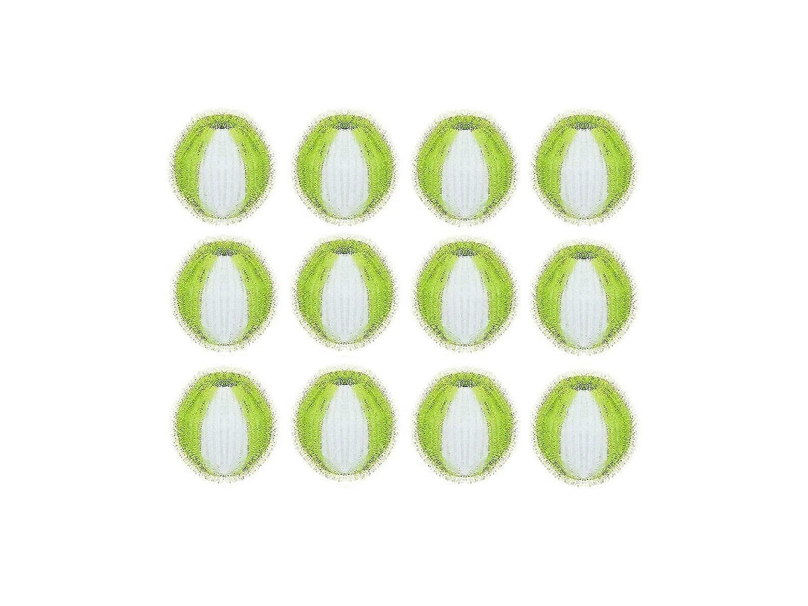 12 Bolas De Fiapos Para Máquina De Lavar, Reutilizáveis, Verde E Branco