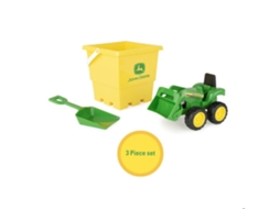 Conjunto de areia para brincar Tomy John Deere com balde de plástico e caminhão basculante para crianças de 18 meses ou mais