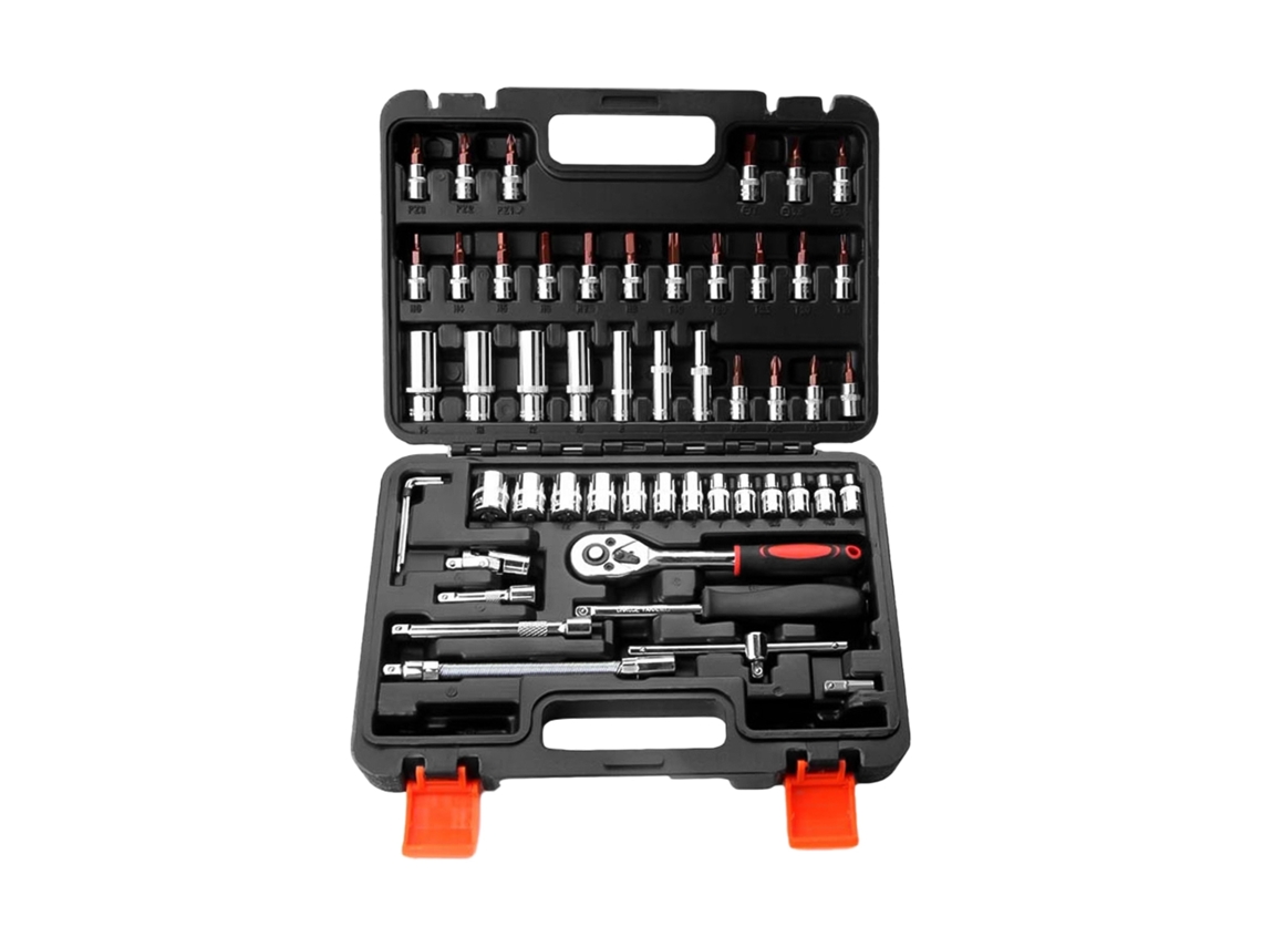 Conjunto De Sockets 1/4 Para Reparos De Carro, Moto E Casa Com Estojo De Armazenamento 53 Peças