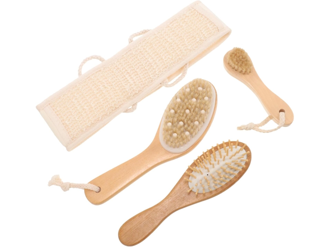 Lurelia Conjunto De 4 Escovas Esponja De Banho Para Duche, Esponja Suave, Dupla Face E Pega Ergonómica