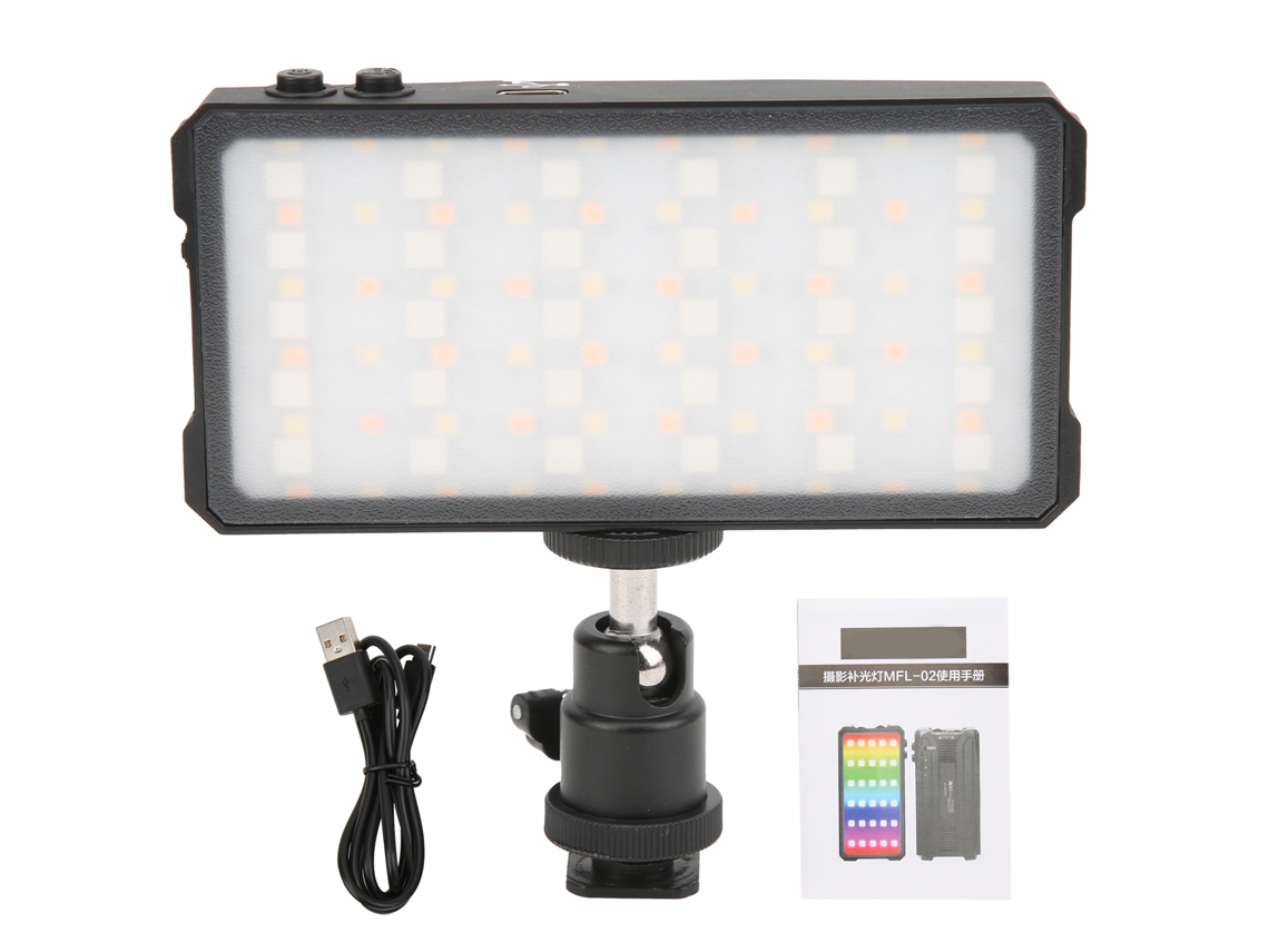 Linterna De Relleno Led Rgb De Color Completo Manbily Mfl‑02 3000k-6500k Con Cabezal De Bola Y Zapatos Fríos, Portátil Para Cámara