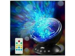 Projetor De Luz Noturna Com Ondas Do Oceano, Controle Remoto, Rotação Da Lâmpada Projeção, Ambiente Aurora Boreal. Aquaforge