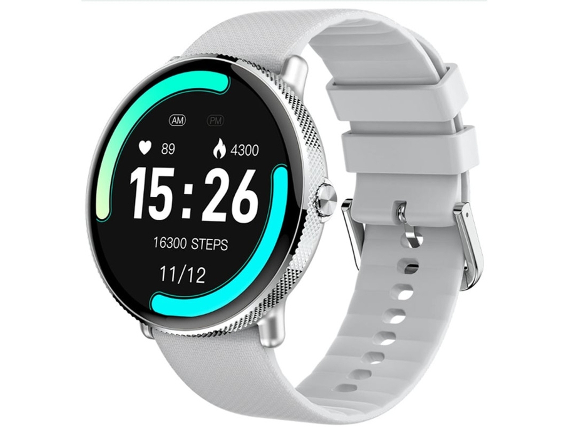 Relógio inteligente Bestvite para homens e mulheres, monitor de frequência cardíaca, tela grande, chamadas Bluetooth, prata