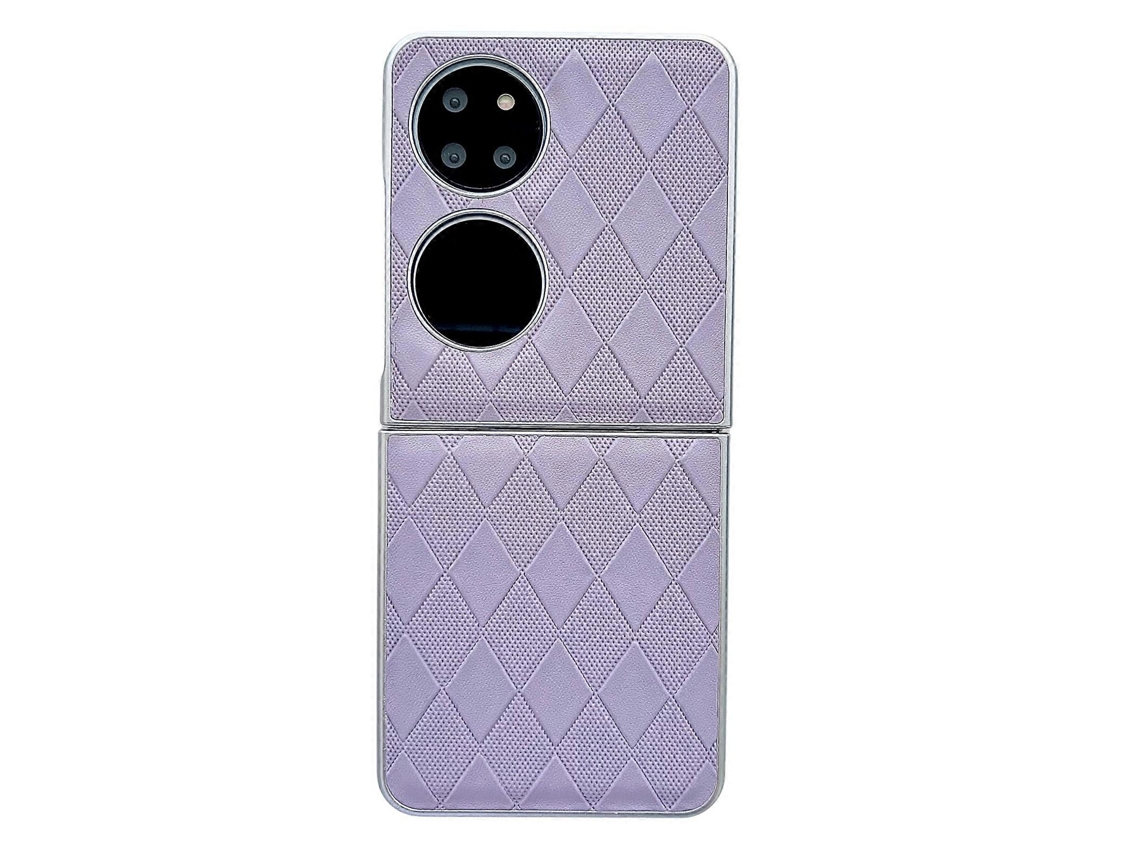 Capa De Celular De Couro Xadrez Em Formato De Diamante Com Tinta Perolada