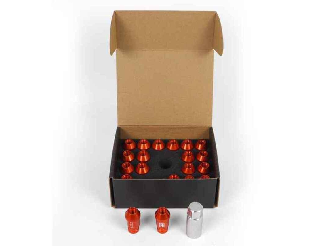 Set Porcas Omp 7075 M12 X 1,25 40 Mm 20 Uds Vermelho