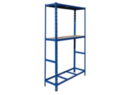 Relaxdays Estante Para 6 Pneus, A X L X P 180 X 120 X 40 Cm, 450 Kg, Aço, Sistema De Encaixe, Oficina, Azul