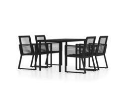 Maison Exclusive - 5 Pcs Conjunto De Jantar Para Jardim Preto