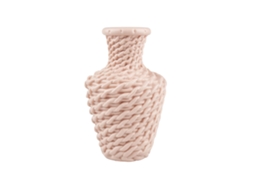 Copo de plástico Primerox estilo nórdico com textura de rattan para flores secas ou moldadas.