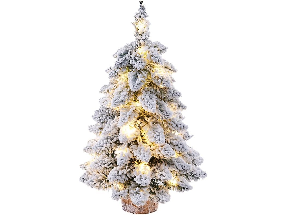 Árvore de Natal artificial pré iluminada de 18 com nevo flocado branca para decoração residencial | S/MARCA