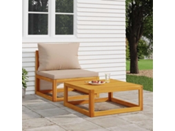Vidaxl 2 Pcs Conjunto De Sofás De Jardim C/ Almofadões Acácia Maciça