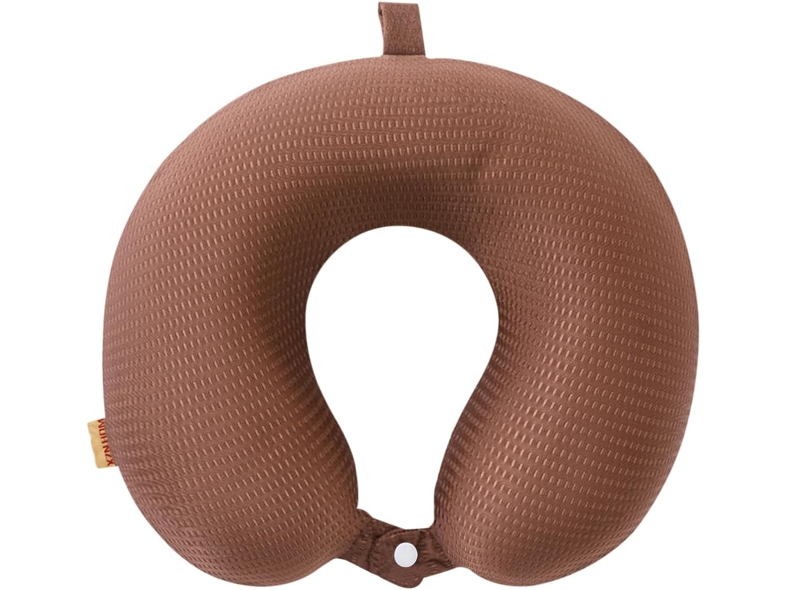 Travesseiro Cervical Para Viagem, Travesseiro De Viagem De Espuma Viscoelástica Formato U Para Suporte De Pescoço E Cabeça, Marrom