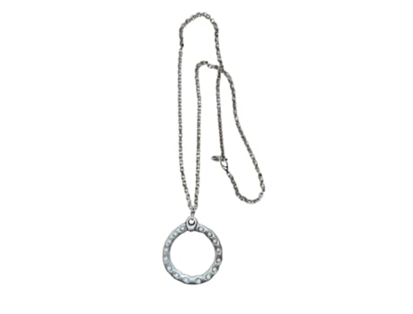 Colar de Pérolas de Argola Longa em Prata 999 de 7 Mícrons. Comprimento 100 GLORIA MAGO