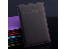 Porta-passaporte Em Couro Sintético, Preto