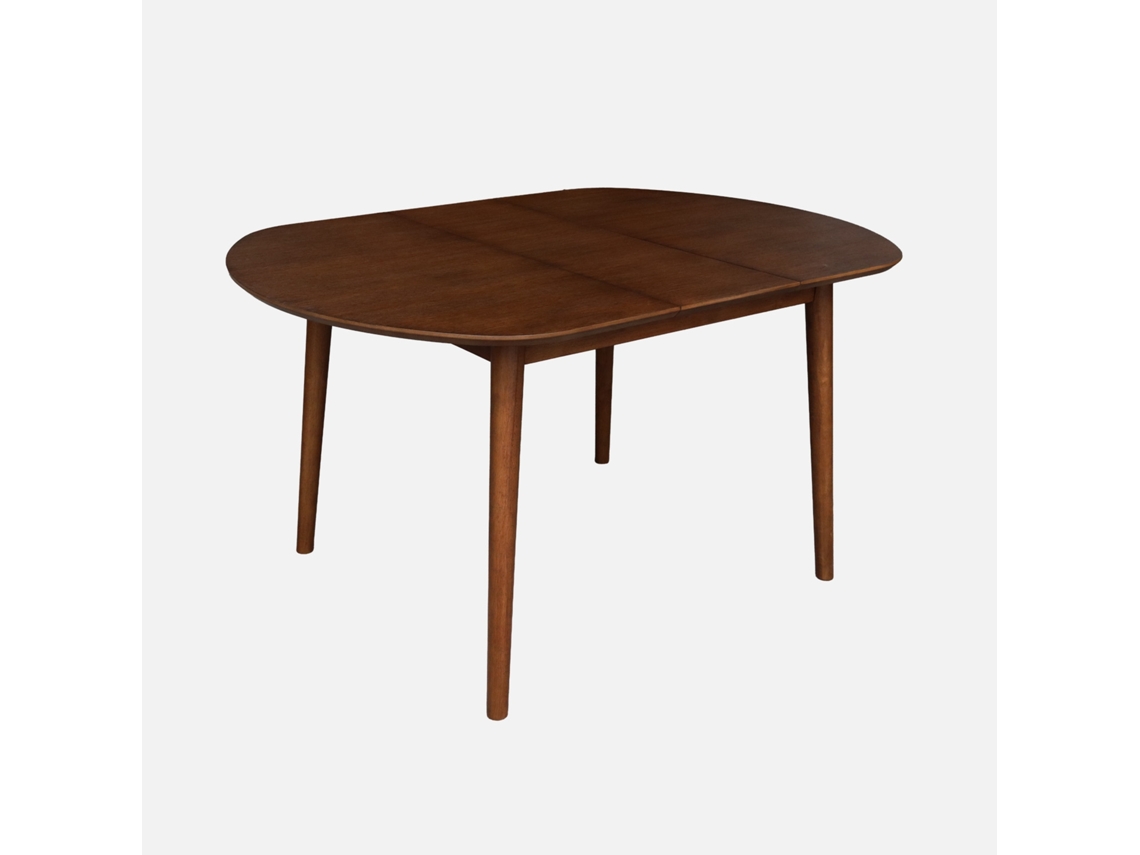 Mesa De Jantar Oval Extensível Madeira De 4 6 Lugares, Madeira De Nogueira Sweeek