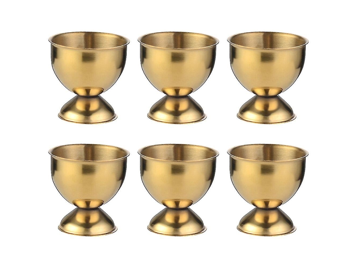 6 Peças de Suporte de Ovos de Aço Inoxidável para Mesa Portavasos Ovos Cerveja Vinho Pequenos Dourados 4,7x4,7x4,7cm Dorado