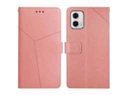 Capa De Couro Com Aba E Padrão Em Y Para Motorola Moto G73 5g Ht01