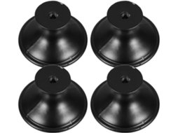 Conjunto De 4 Puxadores Redondos Aço Inoxidável Preto Com Furo Único Para Armários, Com Pega Confortável E Fácil