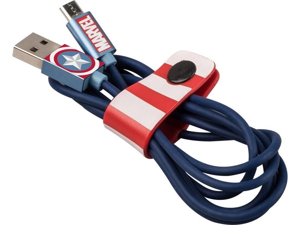 Cabo TRIBE Cap America (USB - Micro-USB - 1.2m - Azul)