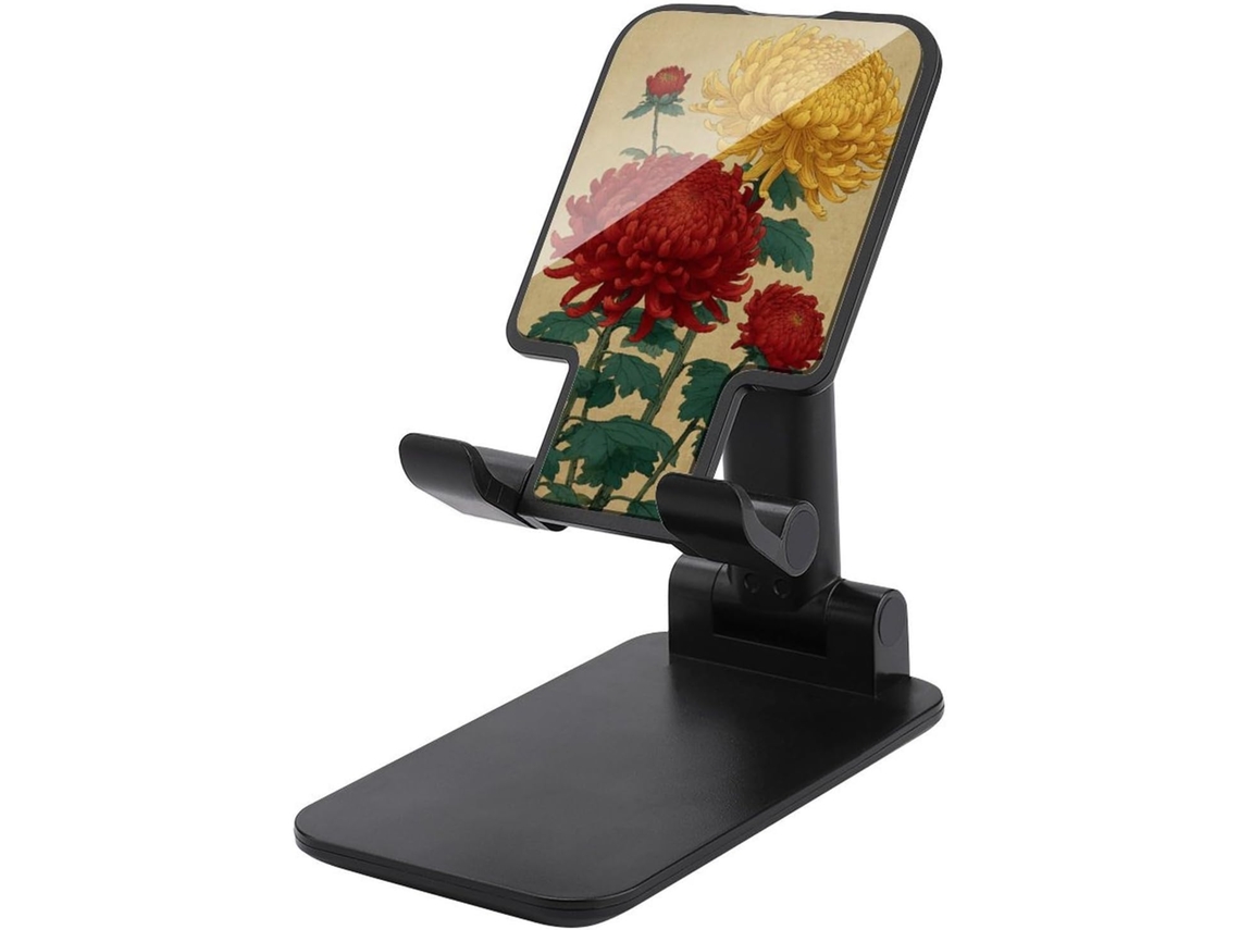 Suporte Dobrável E Ajustável Para Celular Com Estampa De Crisântemo, Arte Japonesa, Ideal Para Escritório