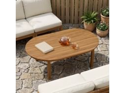 Vidaxl Tampo De Mesa 120 X 70 X 3,5 Cm Oval Madeira De Teca Sólida