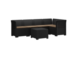 Maison Exclusive - Sofá De Jardim De 5 Pessoas Com Almofadas Visual De Rattan Pp