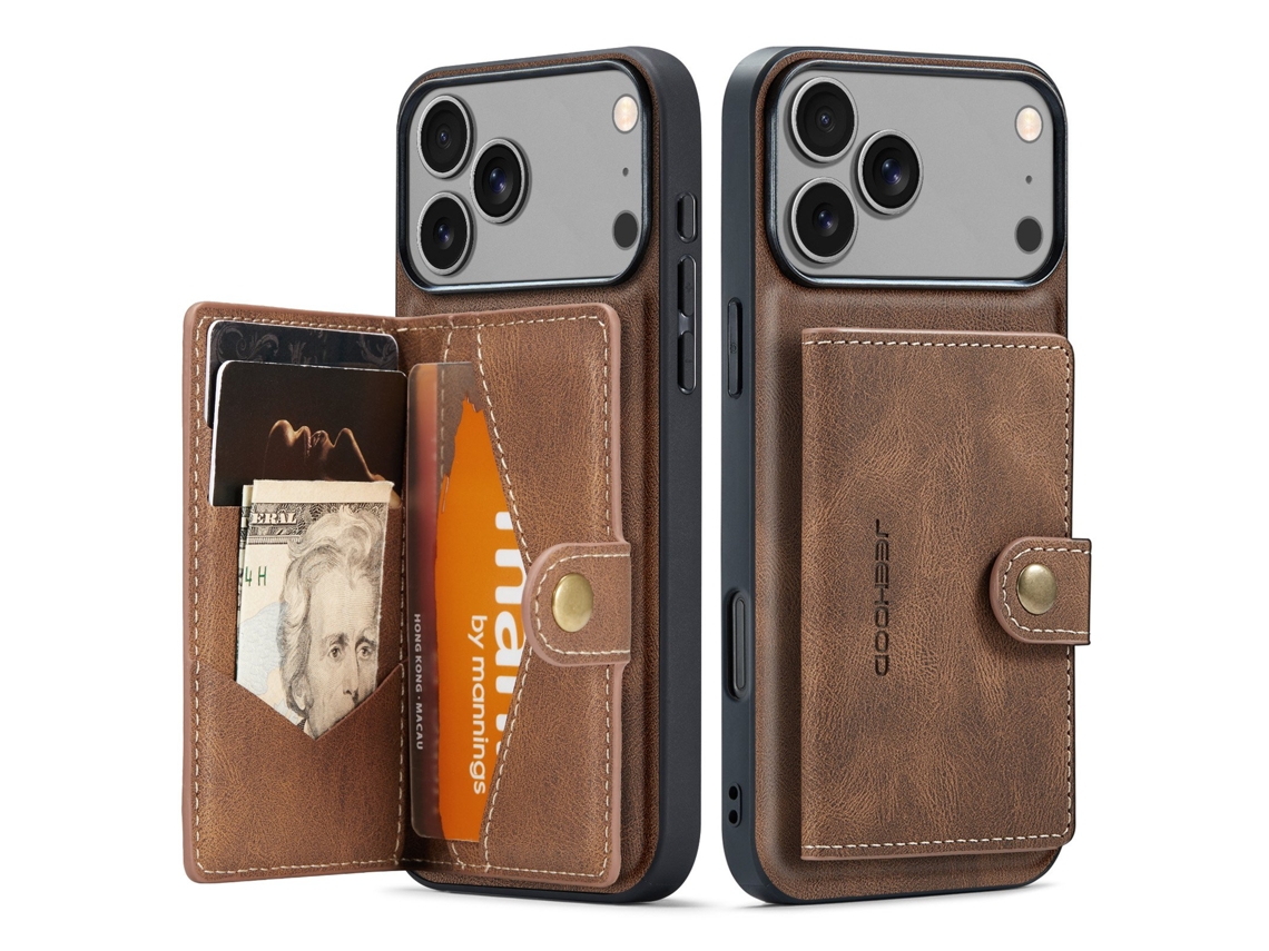 Capa Carteira Para Iphone 17 Pro Com Capacidade Para 4 Cartões Notas.