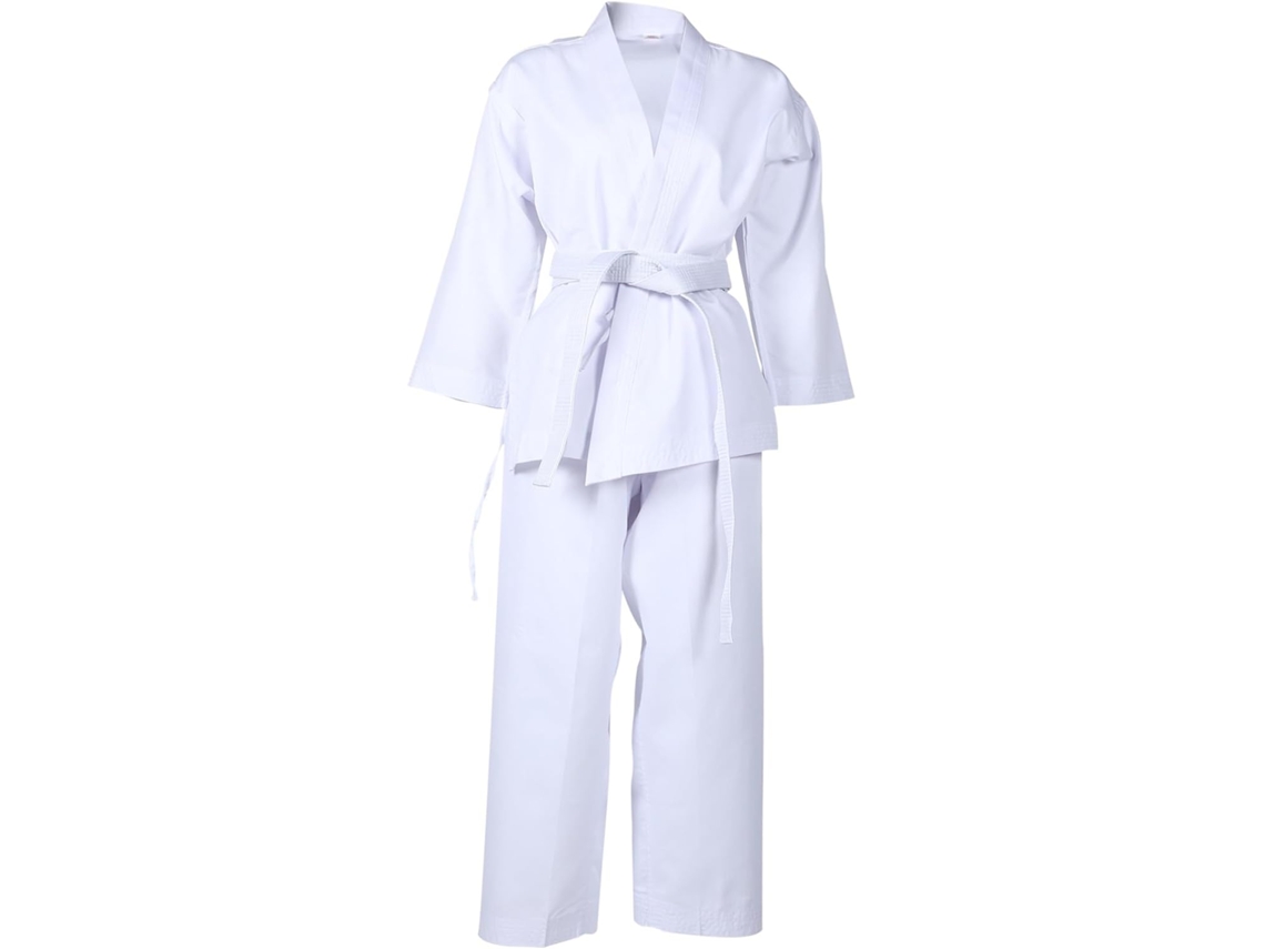 Uniforme De Taekwondo Branco Adulto Com Cintos Elásticos, Poliéster Reutilizável.