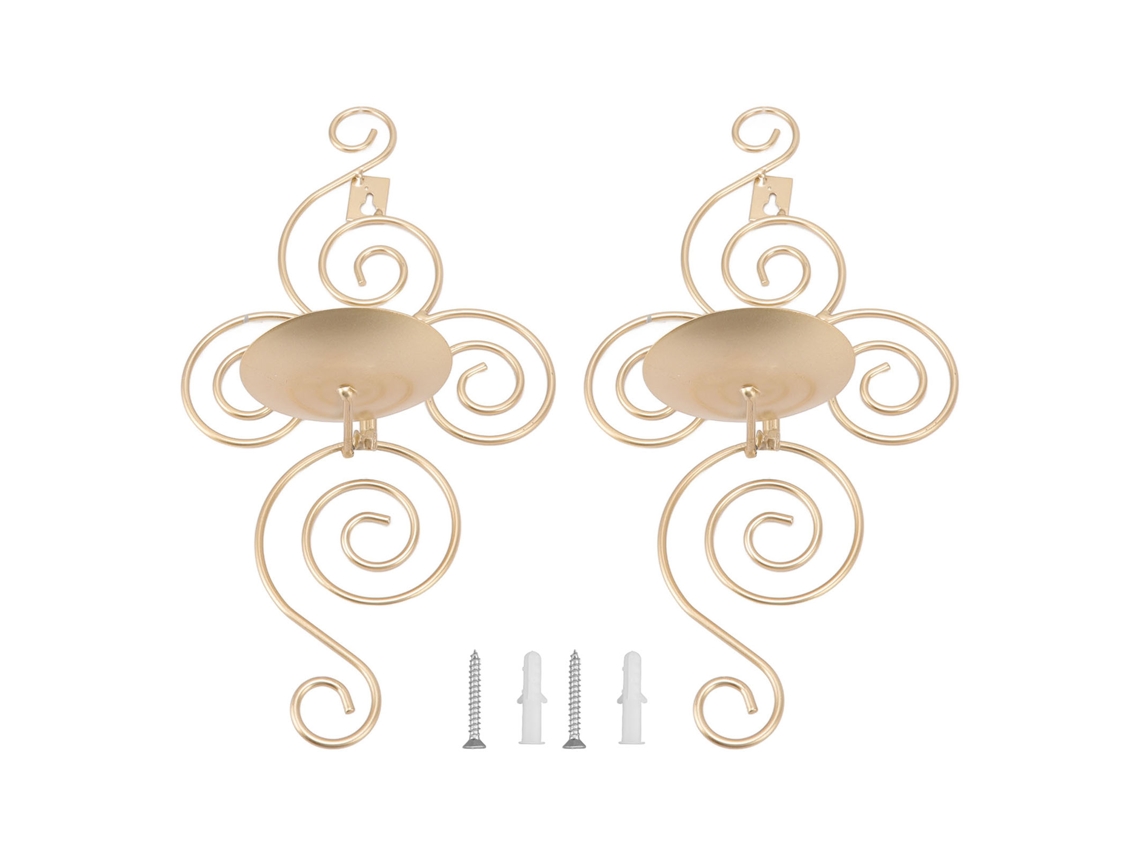 Suporte de Vela de Parede LAXISCREED Dourado Decorativo